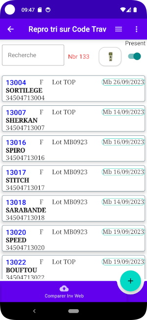 Inventaire Reproducteur Caprin